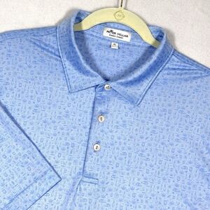 Peter Millar Summer Comfort Polo Shirt Men XL Bowling Retro Cocktail Party Print